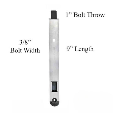 9" Magnum Flush Slide Bolt 3/8" Standard Profile, 3/8" Width Tip - 362031